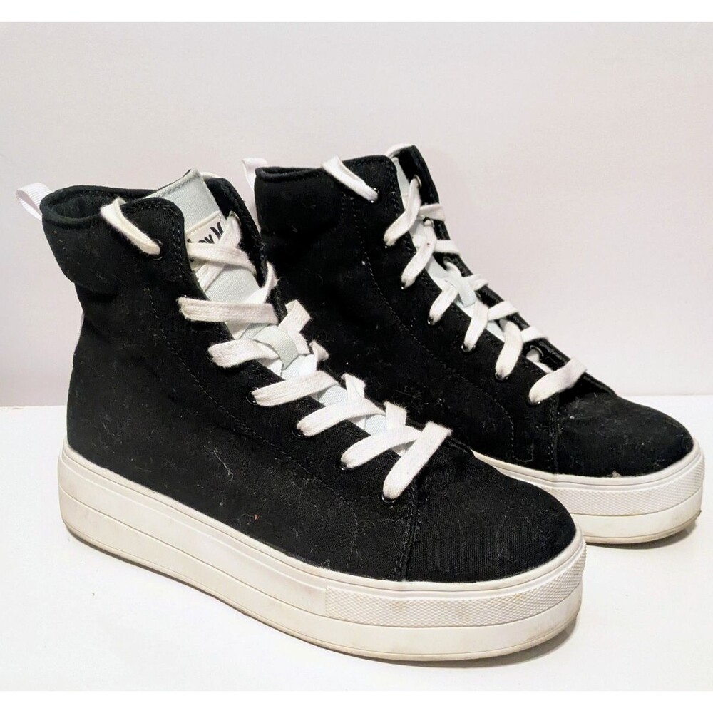 Hurley Black and White High-Top Platform Sneakers